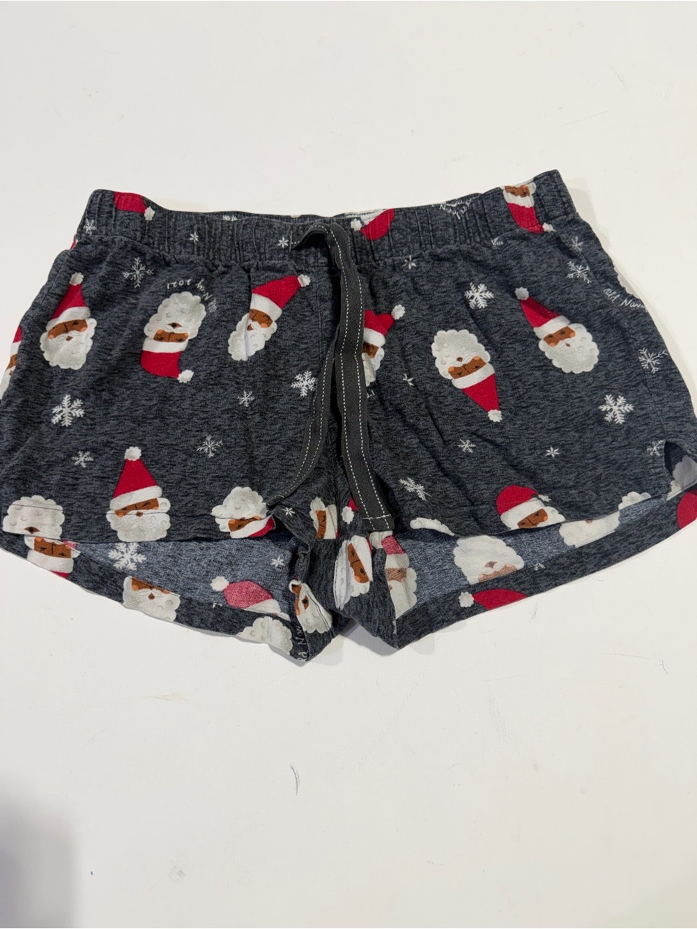 Old Navy Dark Gray Santa Print Lounge Shorts